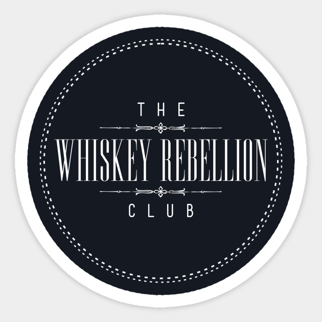 Round White Logo Sticker by The Whiskey Rebellion Club